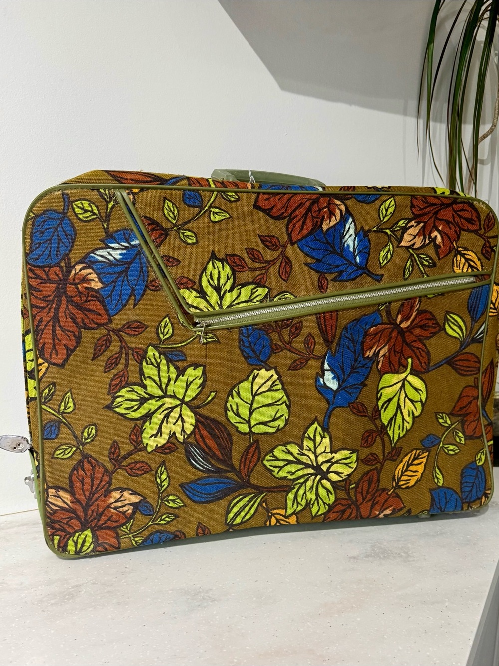 1960s Bantam Floral Canvas Suitcase